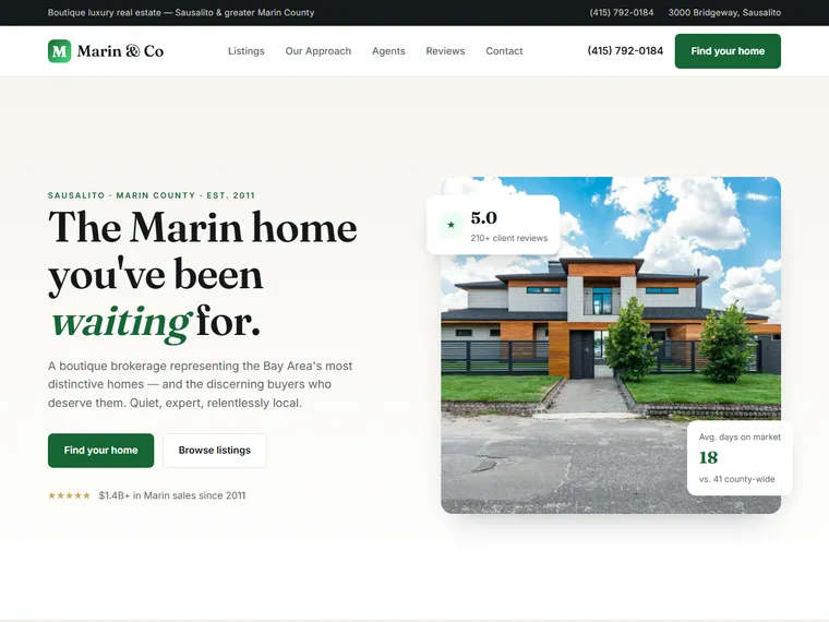 Marin & Co Realty website