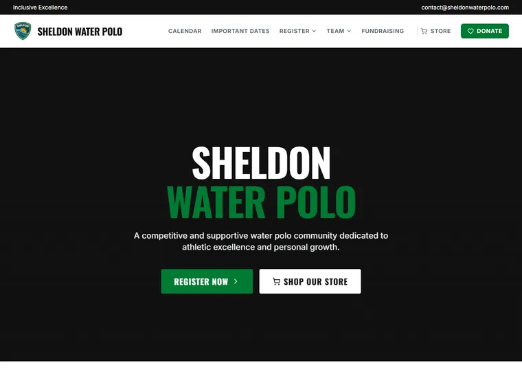 Sheldon Water Polo website