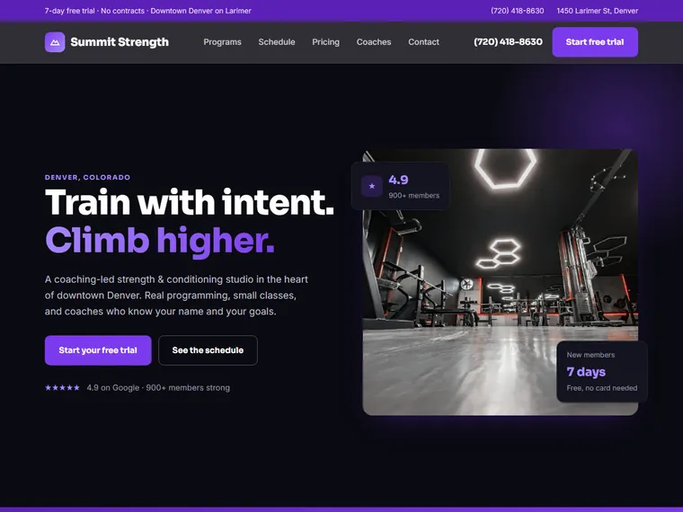 Summit Strength website